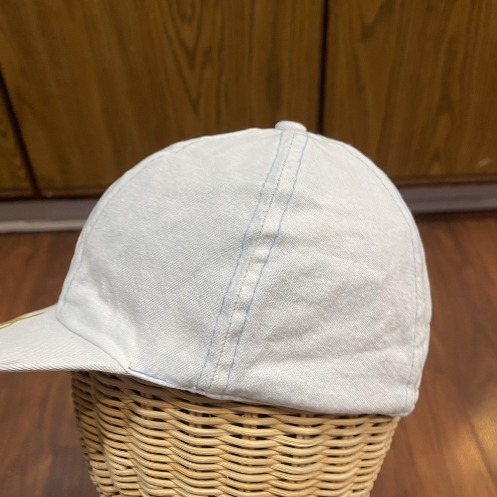 vtg kids 90s Winnie The Pooh Disney Hat Cap Baseball Stretch Light Blue Honeypot - Picture 3 of 6